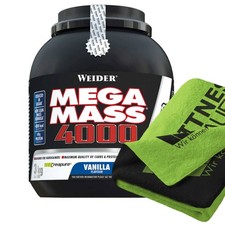 (20,97 EUR/kg) Weider Mega Mass 4000 - 3000g Gainer gusto a scelta + asciugamano