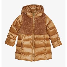 LIU JO piumino lungo bambina cammello trapuntato nylon cappuccio 3 7 anni