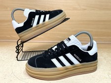 Scarpe da ginnastica Adidas Gazelle Bold Platform nere e bianche in gomma taglia UK 5