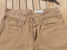 JEANS GUSTIN SELVEDGE MADE USA BEIGE CAMEL 33 SLIM CIMOSA