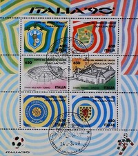 Francobollo Italia Mondiali di Calcio FDC 1990 Usato Foglio X317