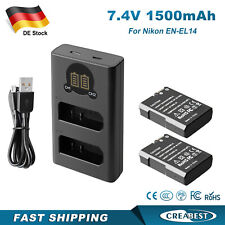 2 pezzi 1500 mAh EN-EL14