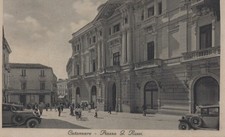 CARTOLINA  CATANZARO CALABRIA PIAZZA G. ROSSI STORIA MEMORIA VIAGGIATA 1937