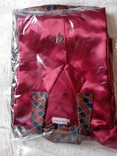 Completo In Raso Da Uomo:pigiama Due Pezzi/Vestaglia/cintura/fazzoletto Tasc.