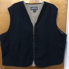 Woolrich gilet uomo grigio antracite 412 misto lana foderato pile zip 2XL