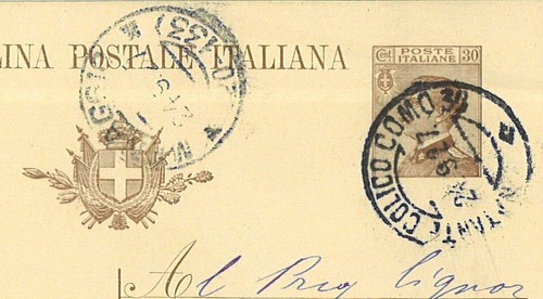 Intero postale cent da - intero, cent.