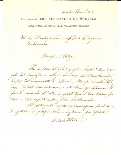 1817 roma accademia tiberina - accademia,