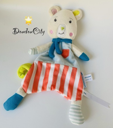 4676 doudou plat ours - plat, blanc