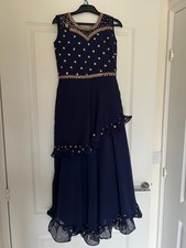 Abito indiano blu navy per