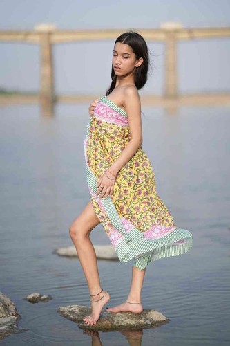Sarong cotone stampato a - in,