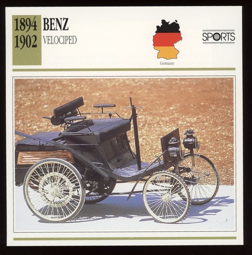 Carta auto epoca velociped - auto, d'epoca