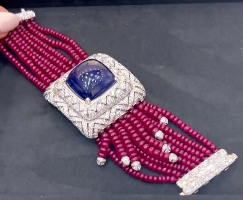 Bracciale con perline zaffiro