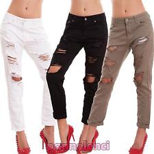Jeans donna pantaloni strappi