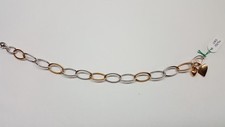 BRACCIALE DONNA A MAGLIA CON CUORI ORO ROSA E BIANCO 18KT 750 9,7 GRAMMI (2447)