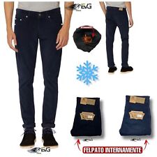 PANTALONE UOMO 5 TASCHE FELPATO INVERNALE 46-60 IMBOTTITO PILE IN TANTI COLORI