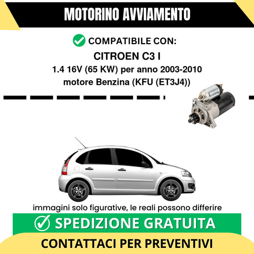 Motorino avviamento citroen - avviamento, c3