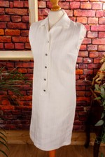 Vintage Orig 60S 70S Abito Stretch Abito Shift Bianco Disco Schlager S M