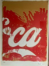 MARIO SCHIFANO Serigrafia 50x70 PARTICOLARE DI PROPAGANDA COCA-COLA Certificato