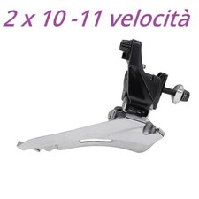 deragliatore anteriore x guarnitura doppia x cambio posteriore 10-11v bici corsa
