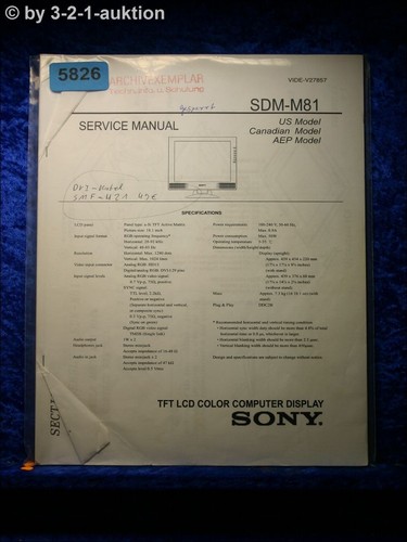 Sony manuale servizio sdm - manuale,