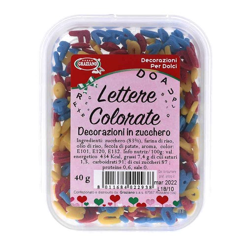 Lettere zucchero colorate - lettere,
