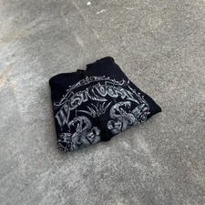 Felpa con cappuccio vintage West Coast Choppers uomo grande nera grunge Y2K anni 90 Jesse James