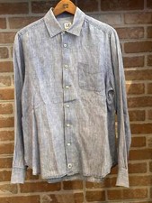 CP Company CAMICIA DI LINO AZZURRA DA UOMO