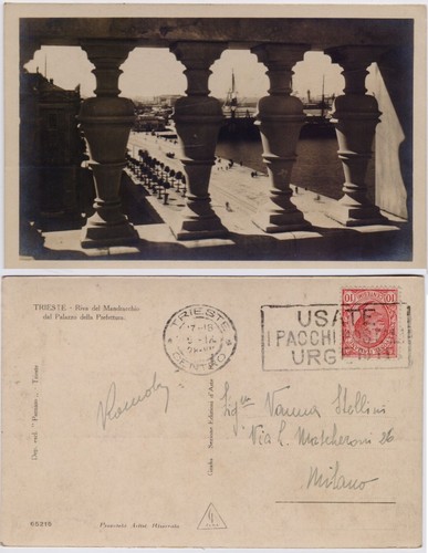 Cartolina trieste riva del - cartolina,