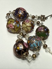 Collana 6 perle antica vetro veneziano art deco Murano torta nuziale TLC ARTIGIANALE