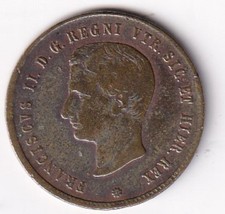 italia -regno 2 sicilie - 2 tornesi 1859 francesco 2