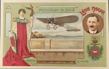 Cartolina Tematica Aeronautica aerei Monoplano Bleriot Pilota L Molon 1915 circa