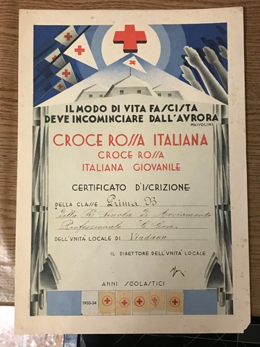 Diploma croce rossa giovanile