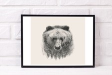 BEAR 2 TONE PICTURE PRINT