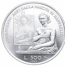 Moneta argento 500 lire San