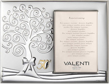 Cornice Portafoto Di Valenti. Cornice Portafoto in Argento Laminato Con Albero D