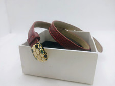 Bvlgari Bracelet Serpenti Forever Double-Wrap Burgundy Leather Enamel Snake Head