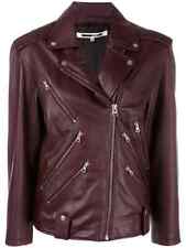 RRP £650 donna MCQ ALEXANDER MCQUEEN GIACCA DA MOTOCICLISTA IN PELLE taglia IT 42 UK 12