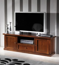 PORTA TV  BASSO 2 PORTE 1 CASSETTO 160x46x55 NOCE