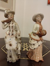 Porcellana antica Kpm coppia statuette segnaposti numerate dipinte a mano H=17cm