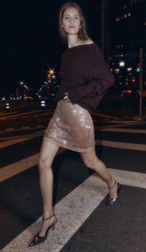 Minigonna zara con paillettes - zara,