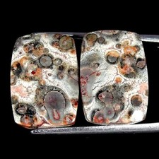 Coppia Di Cabochon In Giada