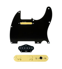 920D Custom Gold Foil Loaded Pickguard for Tele With Black Pickguard and T3W-...