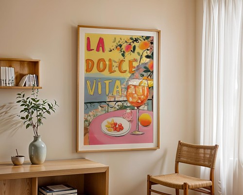 Poster retro dolce vita - dolce,