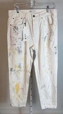 Jeans bianchi ZARA con schizzi