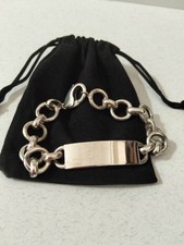 Bracciale e piastra argento 800 e moschettone argento 925 - Nuovo - Ottimo!