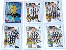 AUTOGRAFI FC JUVENTUS SET 6X CARD PANINI BUFFON CHIESA DYBALA RABIOT K BENTANCUR