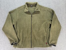 Woolrich Full Zip Pocket Fleece Bomber Jacket Men's Size Large Green