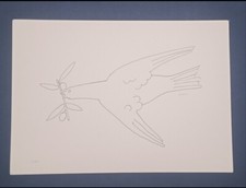 VENTURINO VENTURI Colomba e Ramo di Ulivo  Litografia originale  50x35 firmata 