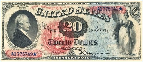 20 dollari 1869 - , rainbow