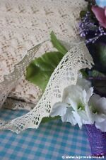 1 MT  PIZZO VINTAGE NOTTINGHAM IN COTONE BEIGE MERLETTO PER BORDURA PASSAMANERIA